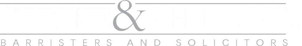 Strike & Phillips footer logo with company name and tagline.